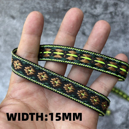 5 Yards 1~3CM Geometric Flower Designs Are Selling Well Embroidered Jacquard Ribbon Decorative Clothing Dog Chain Curtains