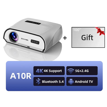 CAIWEI A10R Projector 4k Android for Home Full HD 1080P Auto Focus Wifi 6 3800 ANSI Smart TV Portable Beam projetores no brasil