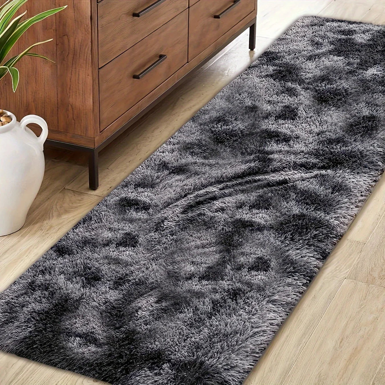 VIKAMA Modern Tie-Dye Plush Carpet, Soft Living Room Bedroom Mat, Children's Room Non-Slip Mat, Home Decoration