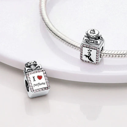 MULA Pink 925 Sterling Silver Charms Pendant Perfume Dreamcatcher Heart Love Beaded Fit Original Bracelet Women DIY Jewelry Gift