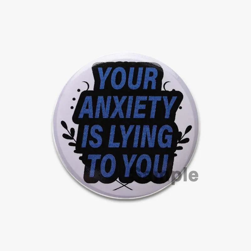 32/44/58mm Creative Round Animal Letter  Pins Cartoon Character Funny Quotes Brooch Badge Punk Jewelry Gift For kids or Firends
