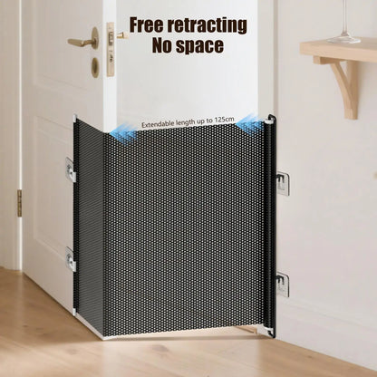 Pet Dog Gate Network Fence Stairs Folding Breathable Mesh Enclosure Dog Fence Safety Barrier Pet Thanksgiving Day Gift