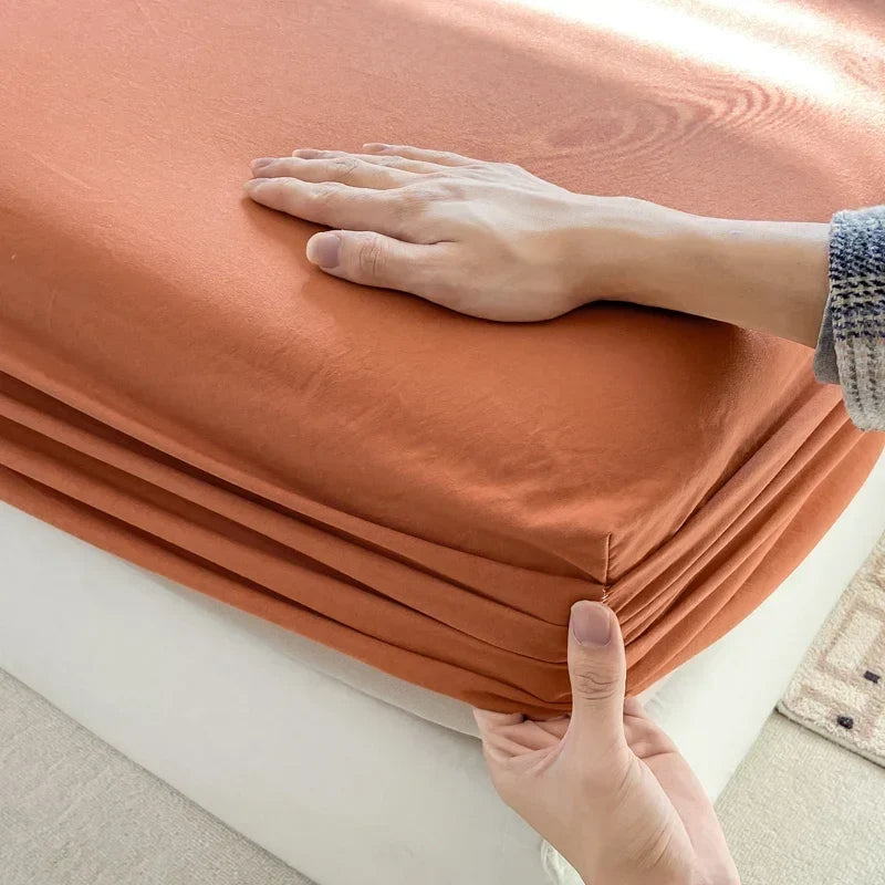 100% Cotton Fitted Bed Sheet with 360 Elastic Band Bedsheet Bedspread