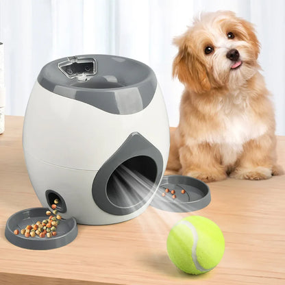 Automatic Dog Ball Launcher Dog Tennis Food Reward Machine Dog Tennis Ball Machine Slow Feeder for Small and Medium Dogs Feeder