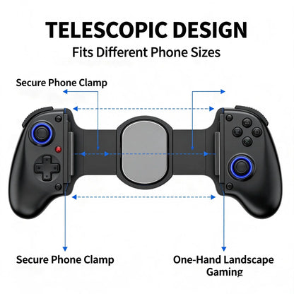 Bluetooth Mobile Game Controller for Switch/iOS/Android/Tablets Wireless Gamepad- Hall Effect D11 Telescopic Joysticks for PC
