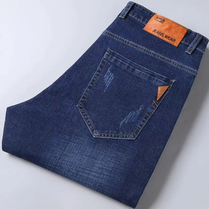   2025 Men NEW Men's Fashion Business Jeans Classic Style Casual Stretch Slim Jean Pants Male Brand Denim Trousers Black Blue Me