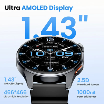 HAYLOU Watch 4S(HF012) GPS Smartwatch 1.43” HD AMOLED 5 Satellite GPS Positioning 120+ Workout Modes Sport Fitness Smart Watch