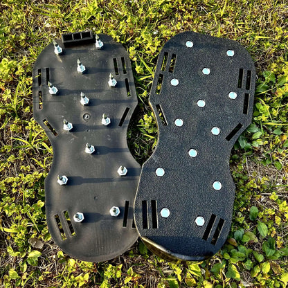 Lawn Aerator Shoes for Grass Layer with Spiked Bottom Spring Base Adjustable Strap with Hook Loop Strap for Yard Lawn Garden Use
