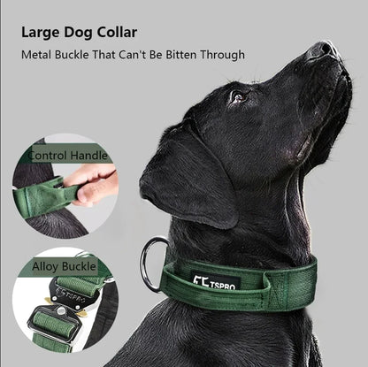 Tactical Dog Collar with Leash - No-Pull Anti-Escape Collar for Large & Medium Dogs, Outdoor Training Pet Collar