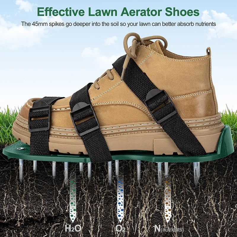 1 Pair Lawn Aerator Shoes for Grass Heavy Duty Spike Shoes with