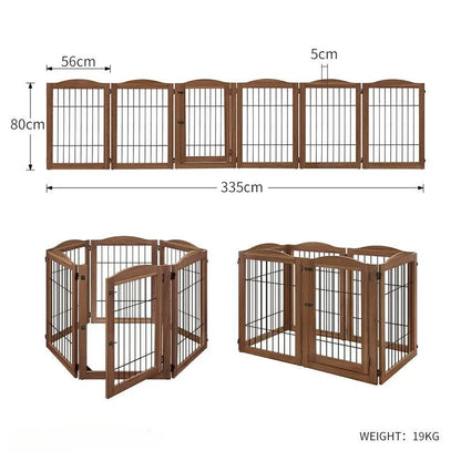 Wooden Pet Fence Dog Fence Freely Combinable Pet Isolation Door Indoor Foldable Dog Cage for Small and Medium Dogs Pet Supplies