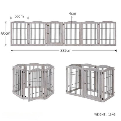 Wooden Pet Fence Dog Fence Freely Combinable Pet Isolation Door Indoor Foldable Dog Cage for Small and Medium Dogs Pet Supplies