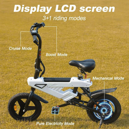 A02 Electric Folding Bike With 250W Motor 14inch Wheels 36V 6.4Ah Battery Kids Ebike