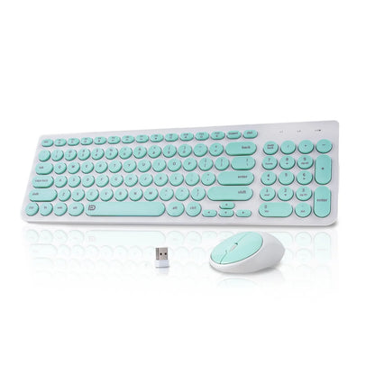 1 Set of 2.4G Wireless Keyboard and Mouse, Portable 95-key Multimedia key Office Mouse Kits, Silent Round Keyheads keyboard Mice