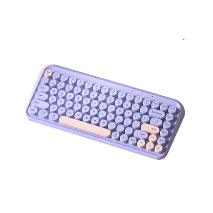 B.O.W K500D  Wireless Bluetooth keyboard with light sound, retro style, ultra-thin and portable for office use