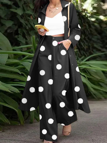 ZANZEA Fashion Autumn Long Sleeve Shirt 2PCS Women Suits Matching Sets Solid Loose Pant Sets Casual Wide Leg Trousers Oversized
