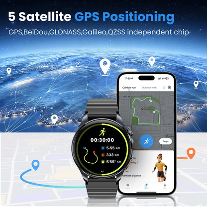 HAYLOU Watch 4S(HF012) GPS Smartwatch 1.43” HD AMOLED 5 Satellite GPS Positioning 120+ Workout Modes Sport Fitness Smart Watch