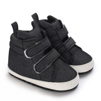 Baby Learning Walk Shoes, Striped PU Sports Shoes for Infants 0-18M, Soft Sole Lightweight Casual Footwear