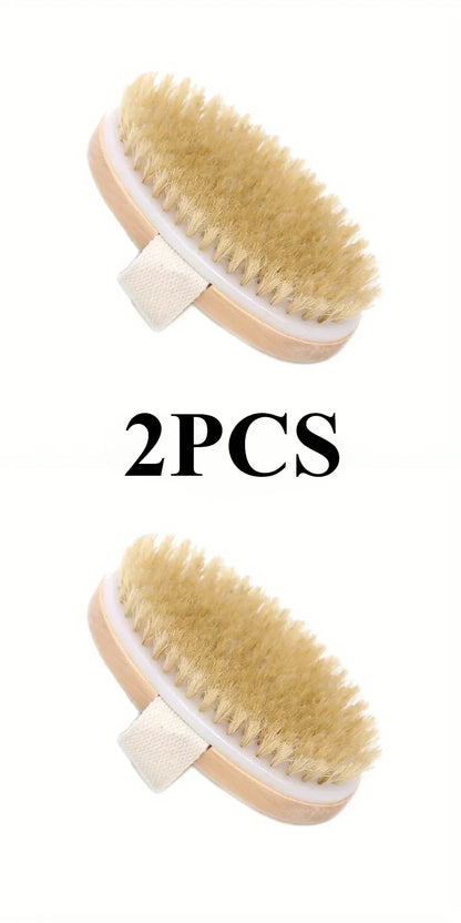 Natural Bristle Shower Brush | Gentle Exfoliating & Skin Renewal | Home Spa Massager | Perfect for Back Scrubbing & Body Care