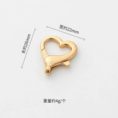 10pcs Heart Shaped Spring Clasps Metal Lobster Clasps Bag Clips Hook Dog Chain Buckles DIY Keychain Jewelry Making Accessories