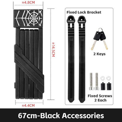 WEST BIKING Bike Foldable Lock Anti-theft Electric E-Bike Chain Padlock Motorcycle Safety Portable Locks Bicycle Accessories