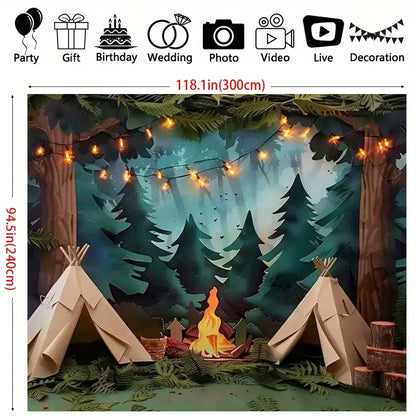 1 Photography Camping Background - Forest Scene Party Background with