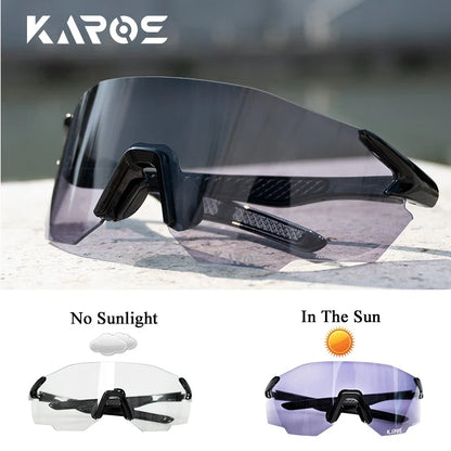 KAROS Photochromic Cycling Glasses MTB Road Bike Eyewear Men Women Outdoor Sports Sunglasses Adjustable Lens for Bicycle K01