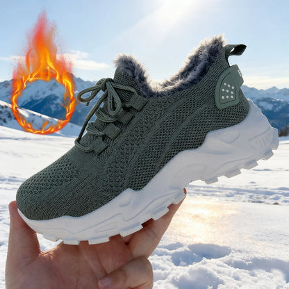 Women's Winter Warm Sports Shoes Non Slip Soles Suitable for Cold Weather Outdoor Walking Sports Shoes Ladies Sneakers