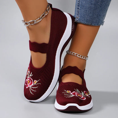Spring new women's sports shoes, fashionable, breathable, lightweight, non-slip, wear-resistant, casual sports shoes, flat shoes