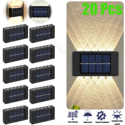 10 LED Solar Wall Lamp Outdoor Waterproof Solar Powered Light UP and