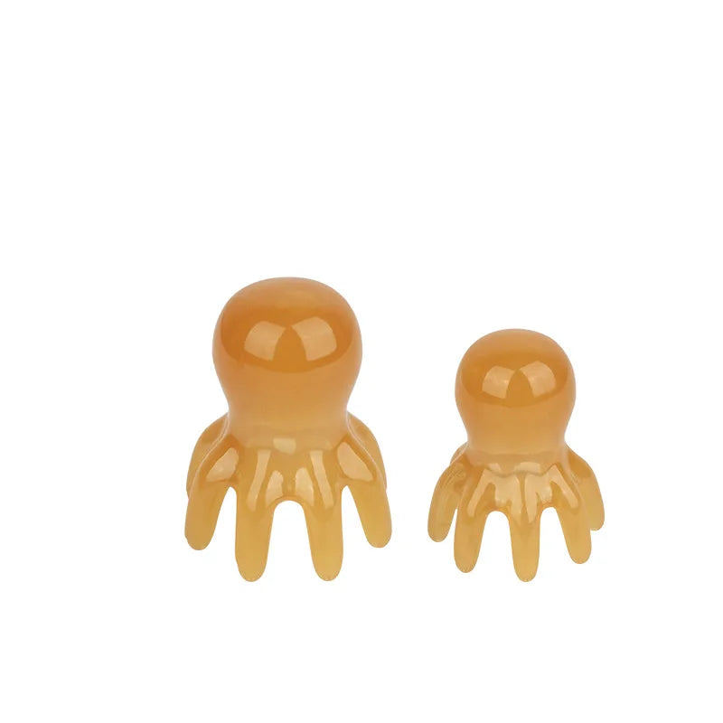 Octopus Head Massager Comb Head Meridian Manual Acupressure Tool Portable Spa Gua Sha Massage Comb