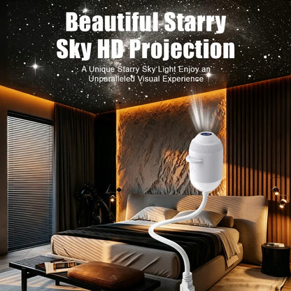 Holographic Night Light Projector Plug Play 2-in-1 Galaxy Star Ocean Projector 360 Rotated Usb Powered Ceiling Light For Bedroom