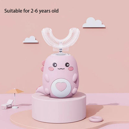 Children U-shaped Electric Toothbrush 360 Degrees Smart Cartoon Kids silicone Toothbrush Automatic Rechargeable Sonic Toothbrush