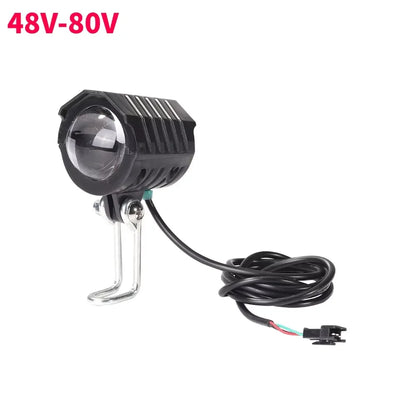 Ebike E-Bike 36V 48V 60V 80V Electric Bicycle Light with Horn Waterproof Scooters Motorcycle Headlight Horn Set Front Headlight