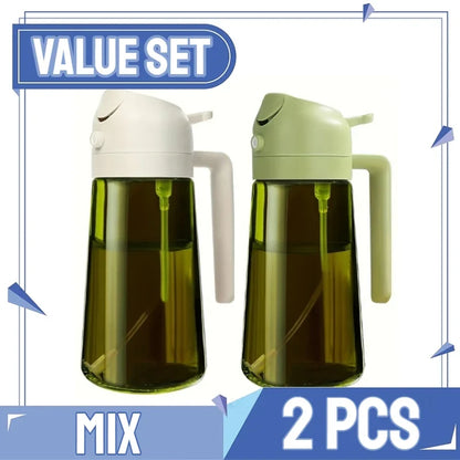 2in1 Kitchen Spray Oil Dispenser Oil Sprayer Polisher Or Only Brush Spray for Air Fryer Salad Grilling Roasting Cooking Kitchen