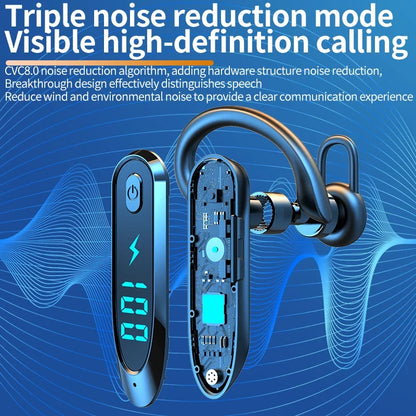 Bluetooth 6.0 Earphone HiFi Stereo Music Earbuds 270° Rotation Ear Hook Headphone LED Display Waterproof Noise Reduction Headset