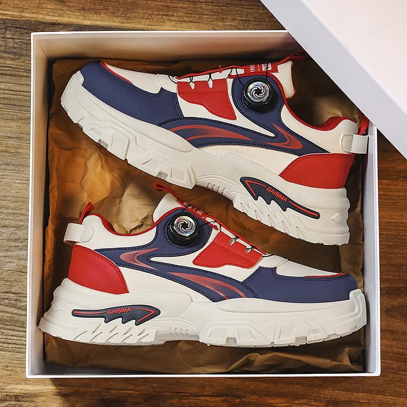 2025 Autumn New Men's Versatile High-Top Trendy Thick-Soled Running Shoes Breathable Casual Trendy Shoes