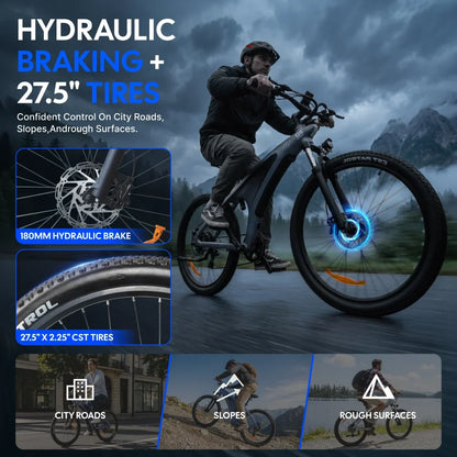HUANCI Q5 Electric Bike for Adults 2000W Off-road Tire E Bike 48V 20Ah Battery 60KM/H Electric Bicycle for Commuting Long Range