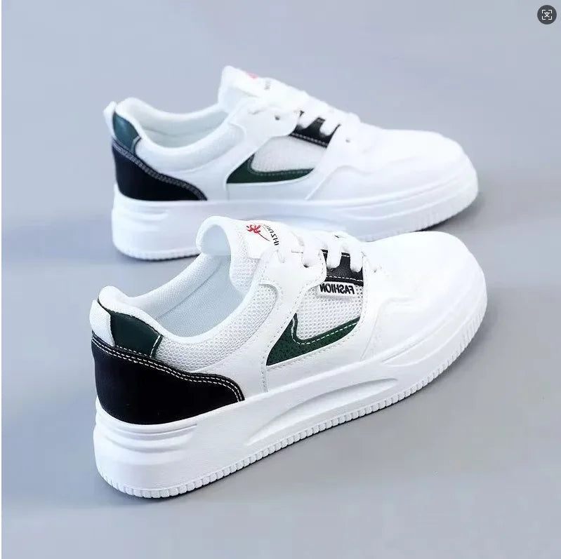 White flat women shoes