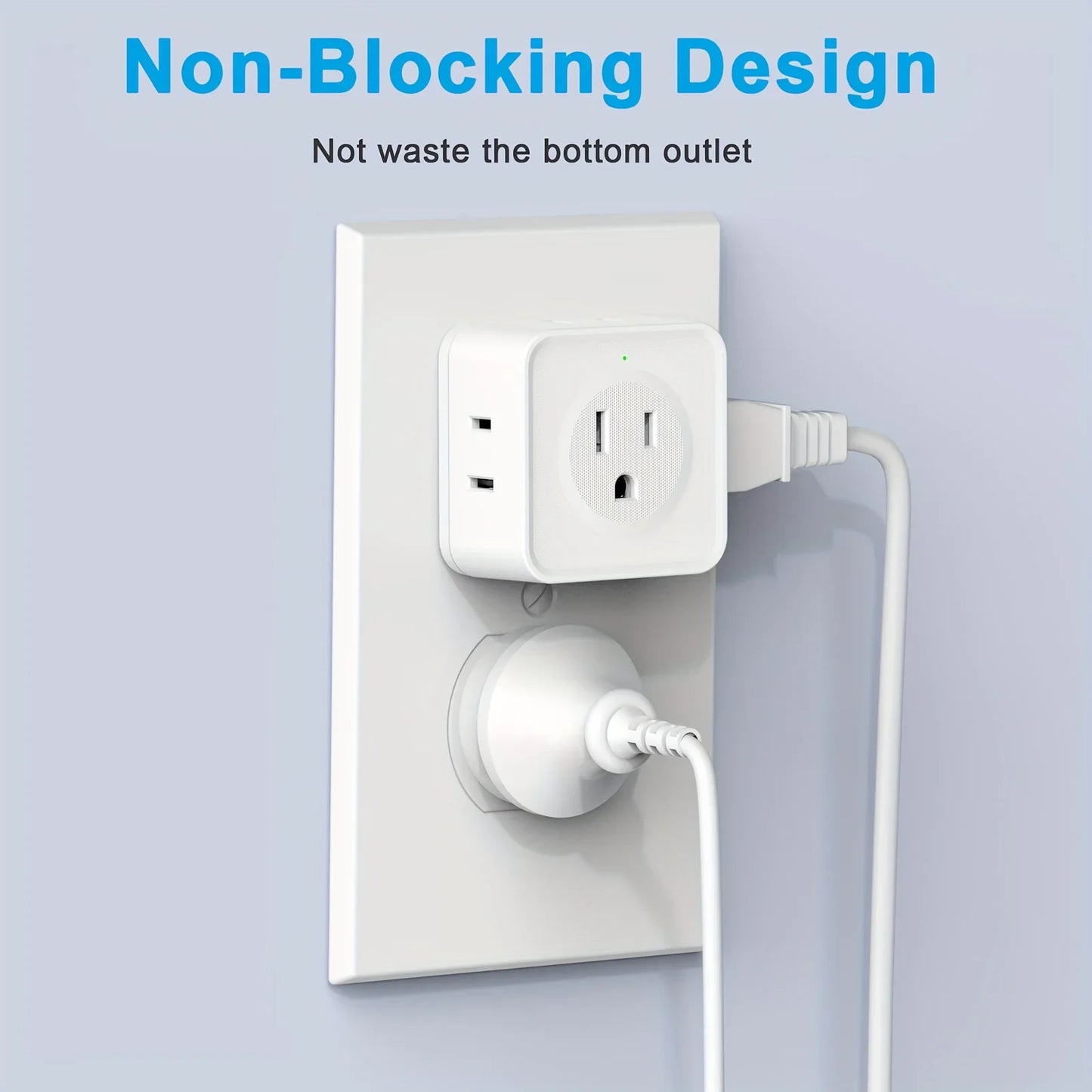 5 Way Multi Plug Outlet Extender, Wall Outlet Expander, Small Electrical Outlet Splitter for Travel, Home, Office, Dorm