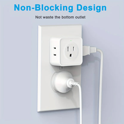 5 Way Multi Plug Outlet Extender, Wall Outlet Expander, Small Electrical Outlet Splitter for Travel, Home, Office, Dorm