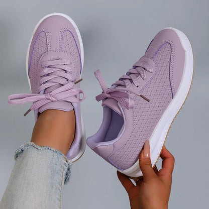 Spring new women's sports shoes, fashionable, breathable, lightweight, non-slip, wear-resistant, casual sports shoes, flat shoes