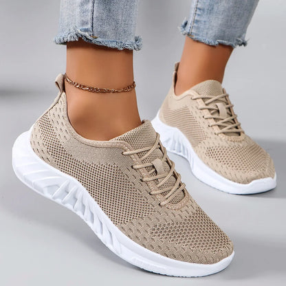 Spring new women's sports shoes, fashionable, breathable, lightweight, non-slip, wear-resistant, casual sports shoes, flat shoes