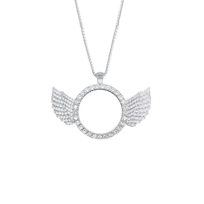 Personalised Heart-Shaped Wings Necklace, Custom Photo Necklace, DIY Gift, Commemorative Present