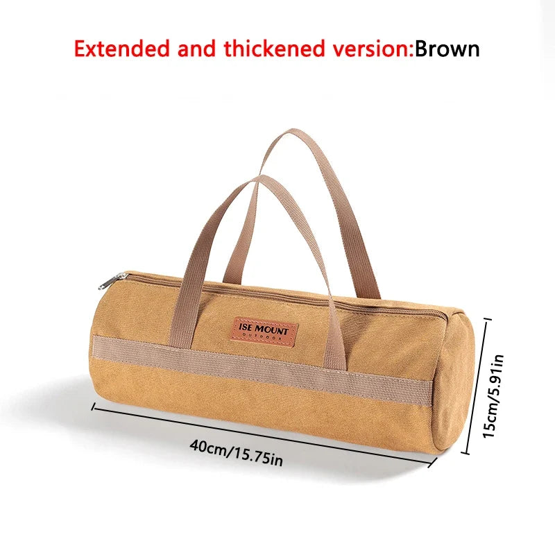 Camping Tools Storage Bag Large Capacity Cylinder Tent Stake Bag Lightweight Tent Peg Ground Nail Holder Bag for Outdoor Camping