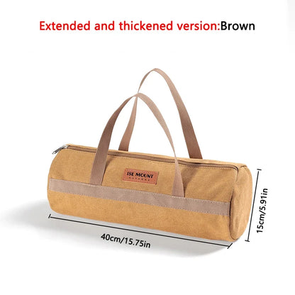Camping Tools Storage Bag Large Capacity Cylinder Tent Stake Bag Lightweight Tent Peg Ground Nail Holder Bag for Outdoor Camping