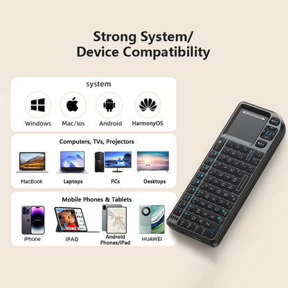 2.4G/Wireless Bluetooth Mini Keyboard Multifunctional Red Laser Keyboard With Touch Mouse Compatible For iOS Windows Android