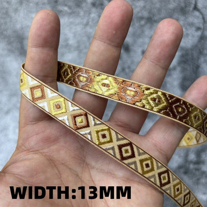 5 Yards 1~3CM Geometric Flower Designs Are Selling Well Embroidered Jacquard Ribbon Decorative Clothing Dog Chain Curtains