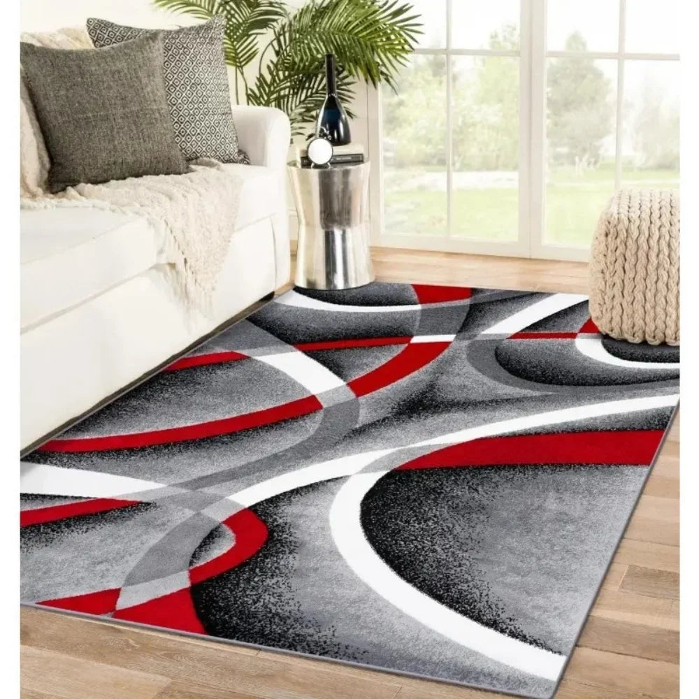 VIKAMA Modern Abstract Geometric Carpet Non-Slip and Easy to Clean Living Room Sofa Rug Office Bedroom Carpet Home Decoration