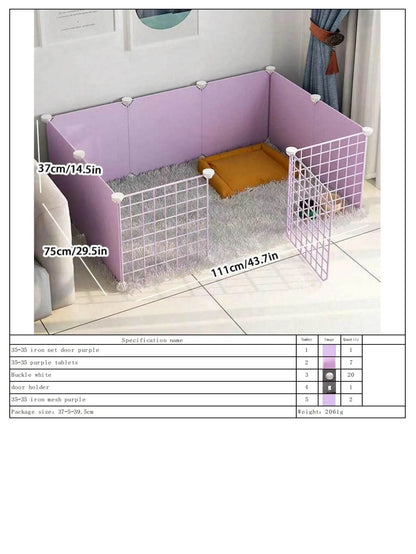 Dog Pet Fence Indoor Isolation Gate Dog Cage Small Dog Iron Guardrail Freely Combinable Cat and Dog Pet Fence